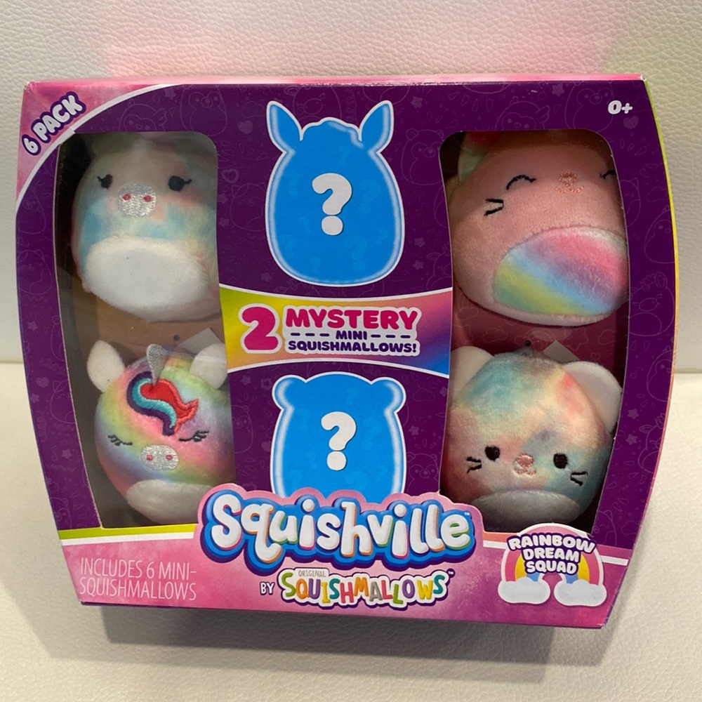 🆕 Squishmallows Squishville 6 pack Rainbow Dream Squad
